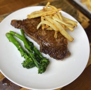 Steak Frites and Garlic Broccolini
